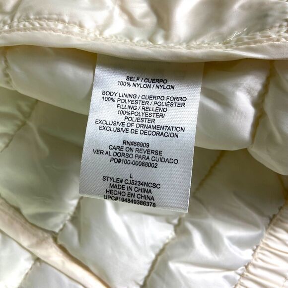 Copper Key Cream Vest Puff Quilted Hooded Jacket Women Size Large Zip Front - Picture 5 of 11